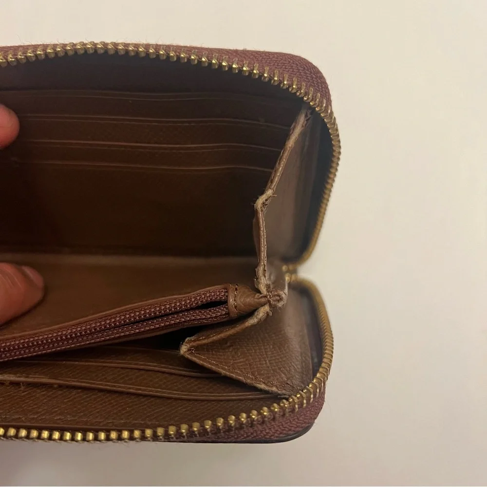 Coach Long Zip Wallet, Brown/gold‎ Accent